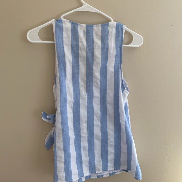 Sabo skirt side tie stripe wrap tank top - Picture 4 of 5